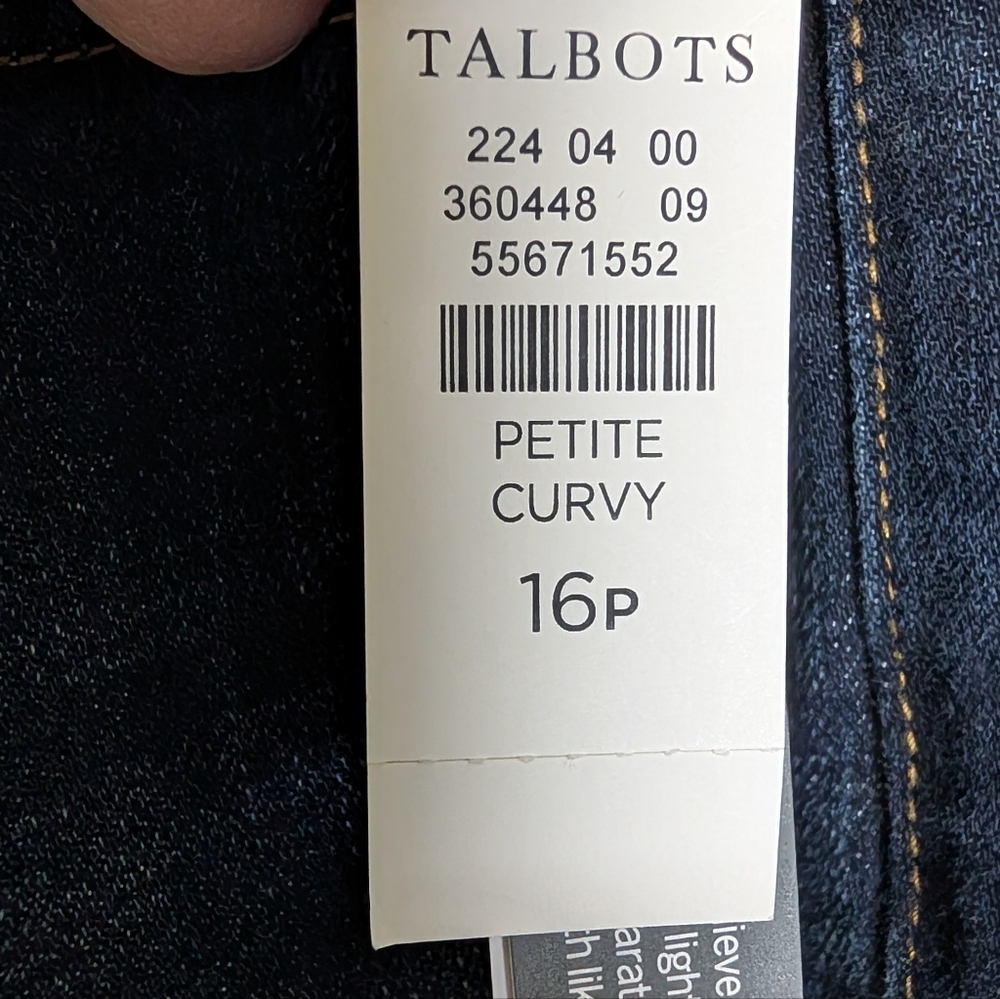 Talbots Barely Boot Jeans Size 16P NWT Emma Dark Wash Petite Classic Preppy - Picture 5 of 11